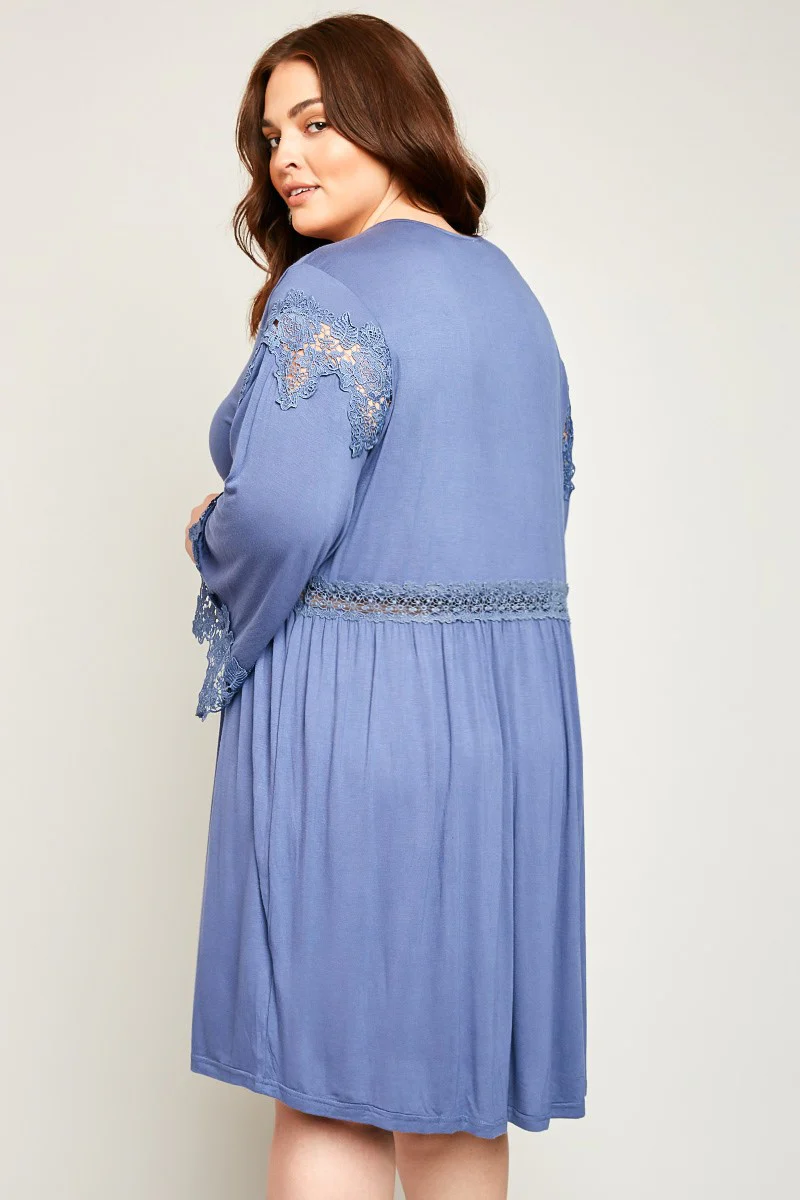Angel Sleeve Lace Tunic Dress - Image 3