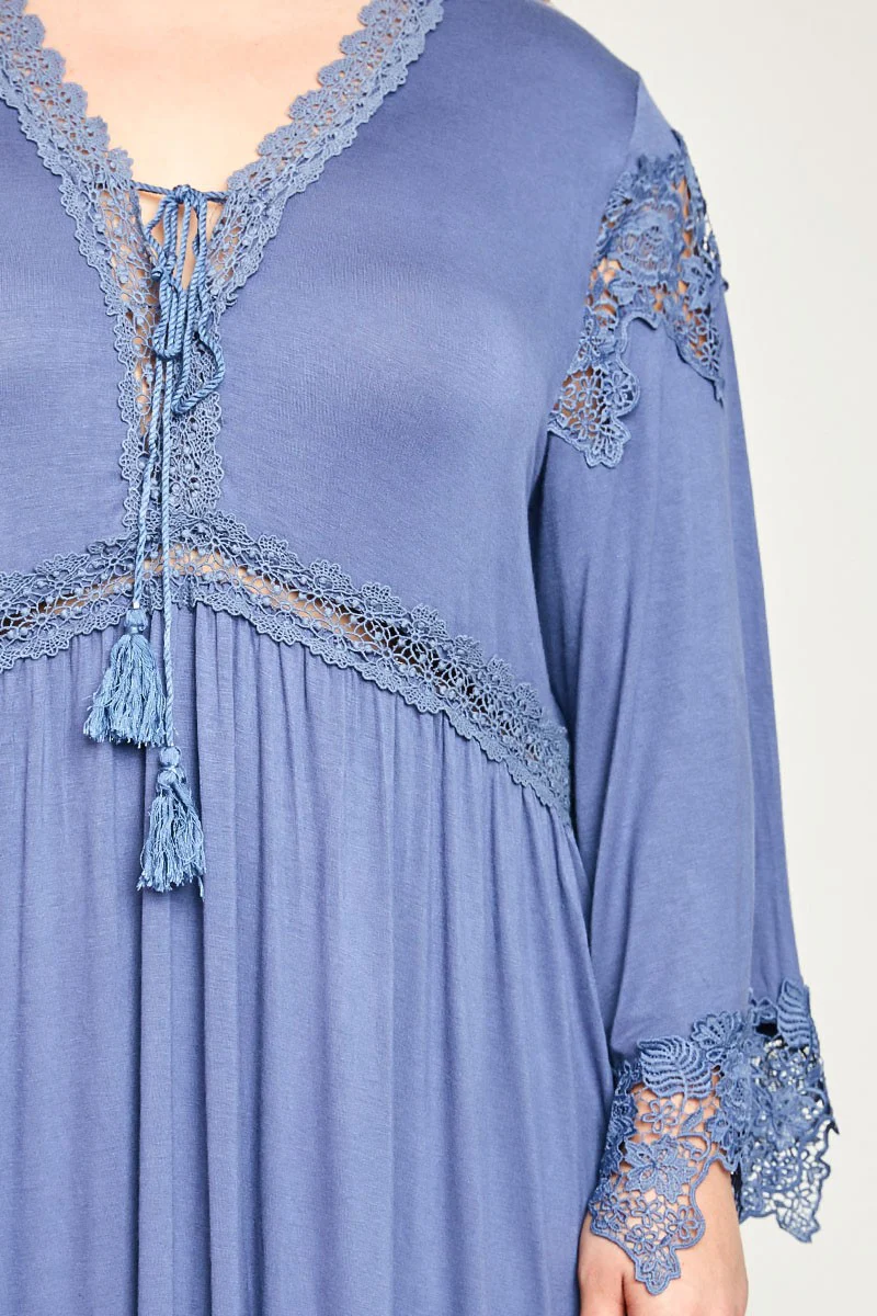 Angel Sleeve Lace Tunic Dress - Image 4