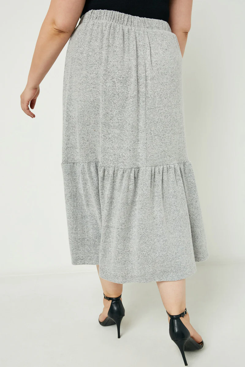 Brushed Knit Button Down Skirt - Image 4