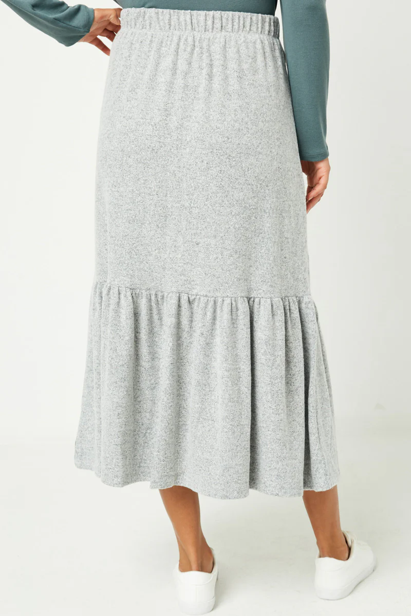 Brushed Knit Button Down Skirt - Image 7