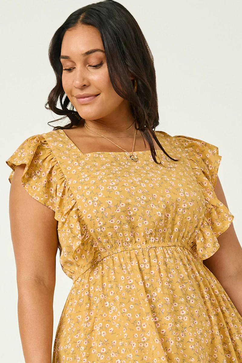 Button Back Ruffled Square Neck Tank Dress - Image 3