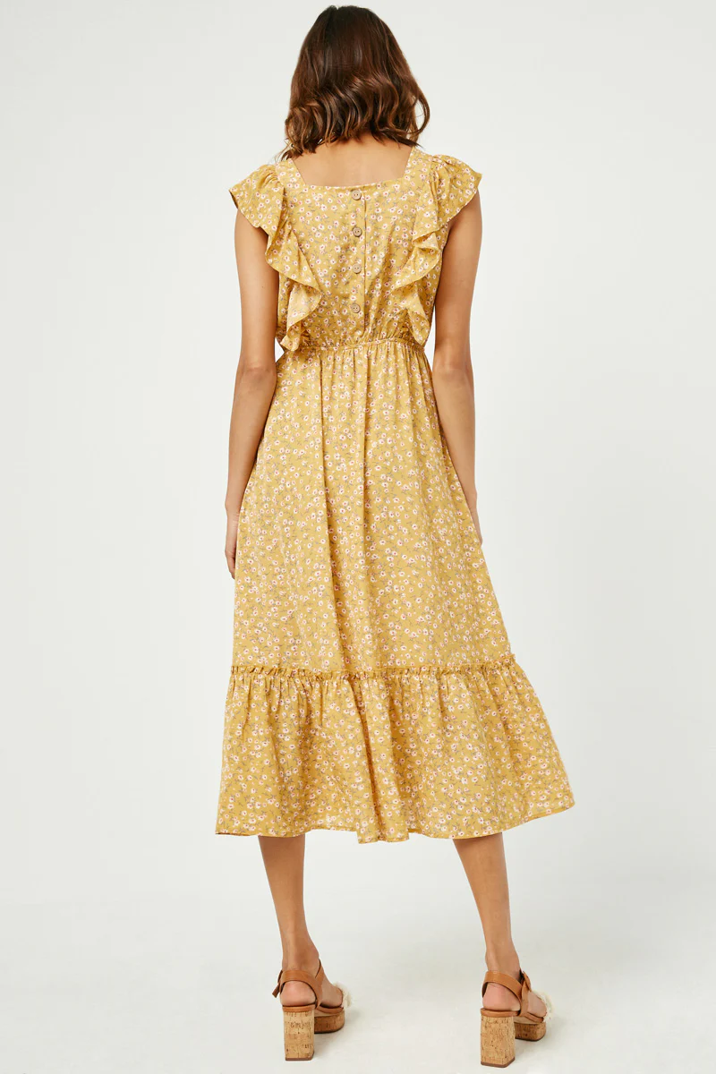 Button Back Ruffled Square Neck Tank Dress - Image 8