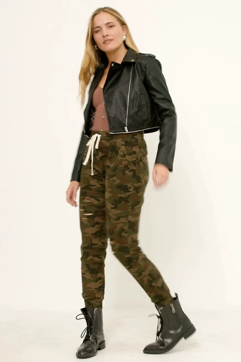 Distressed Camo French Terry Joggers - Image 7