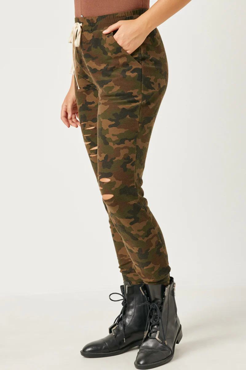 Distressed Camo French Terry Joggers - Image 9