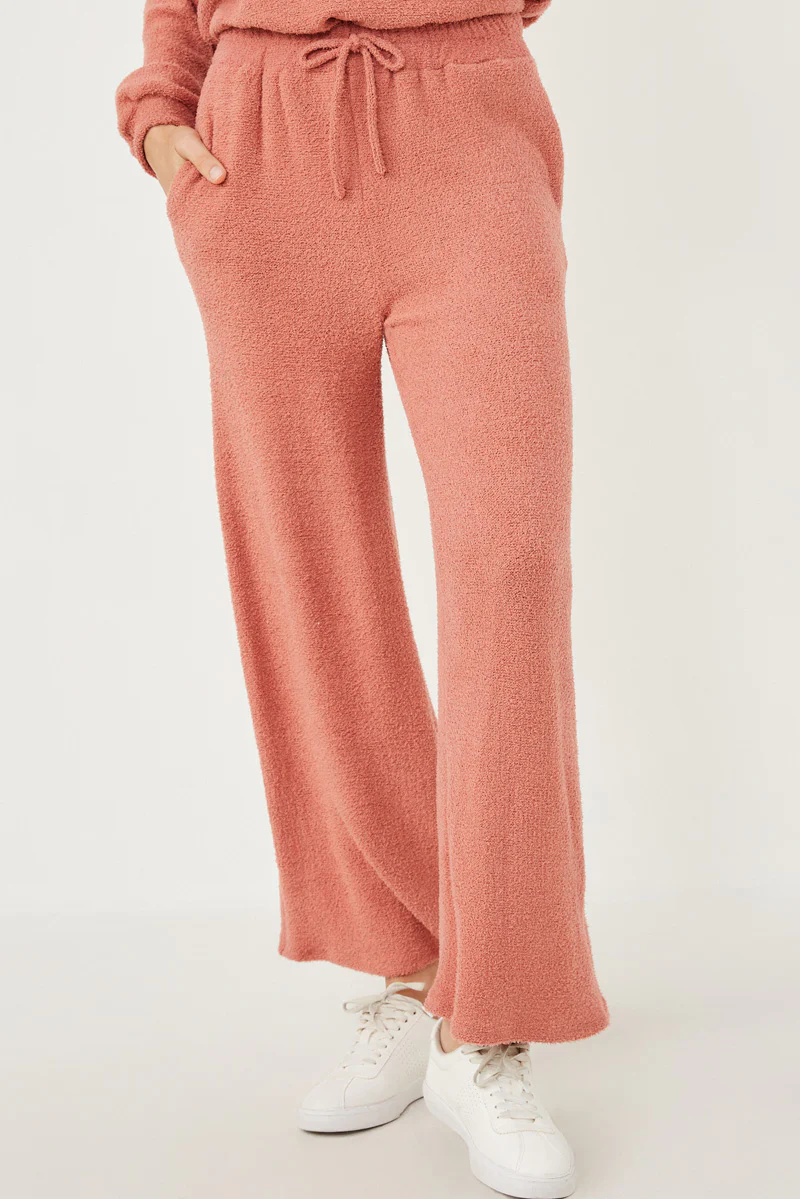 Elastic Waist Drawstring Wideleg Fleece Pants - Image 13