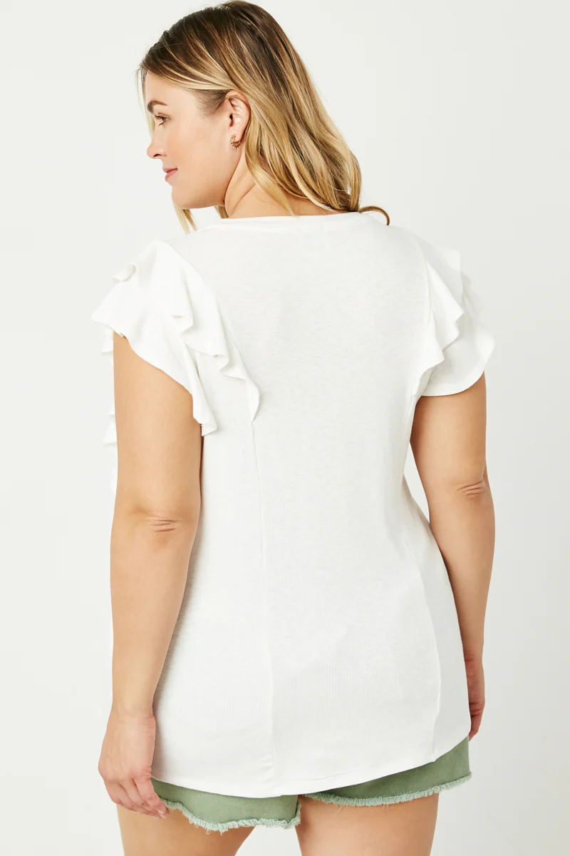 Layered Ruffle Rib Knit Top - Image 4