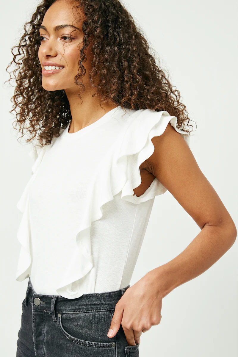 Layered Ruffle Rib Knit Top - Image 9