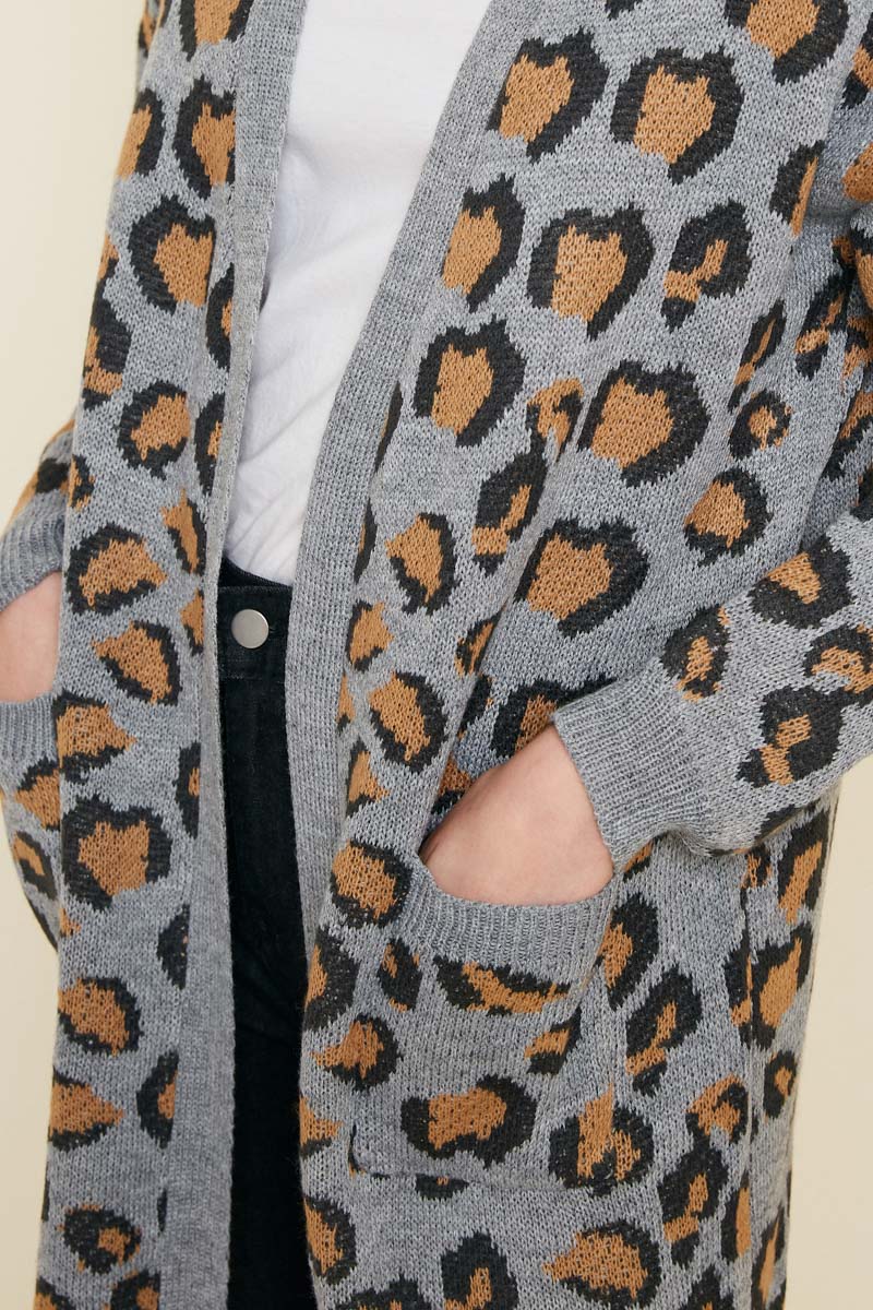 Leopard Knit Cardigan Duster - Image 10