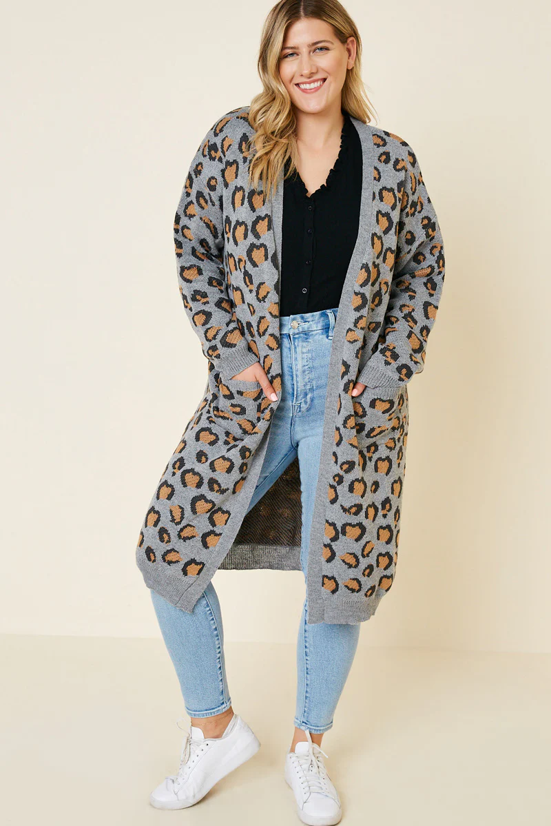 Leopard Knit Cardigan Duster - Image 4