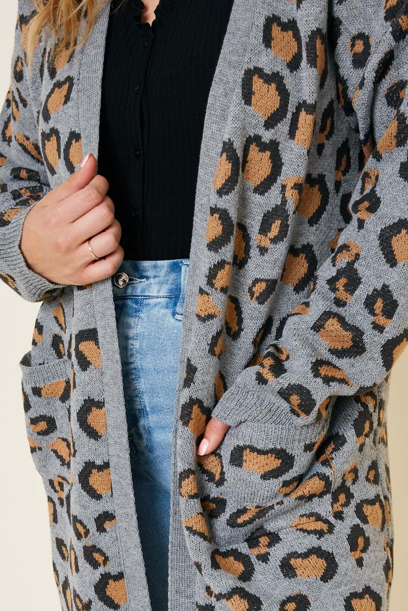 Leopard Knit Cardigan Duster - Image 5