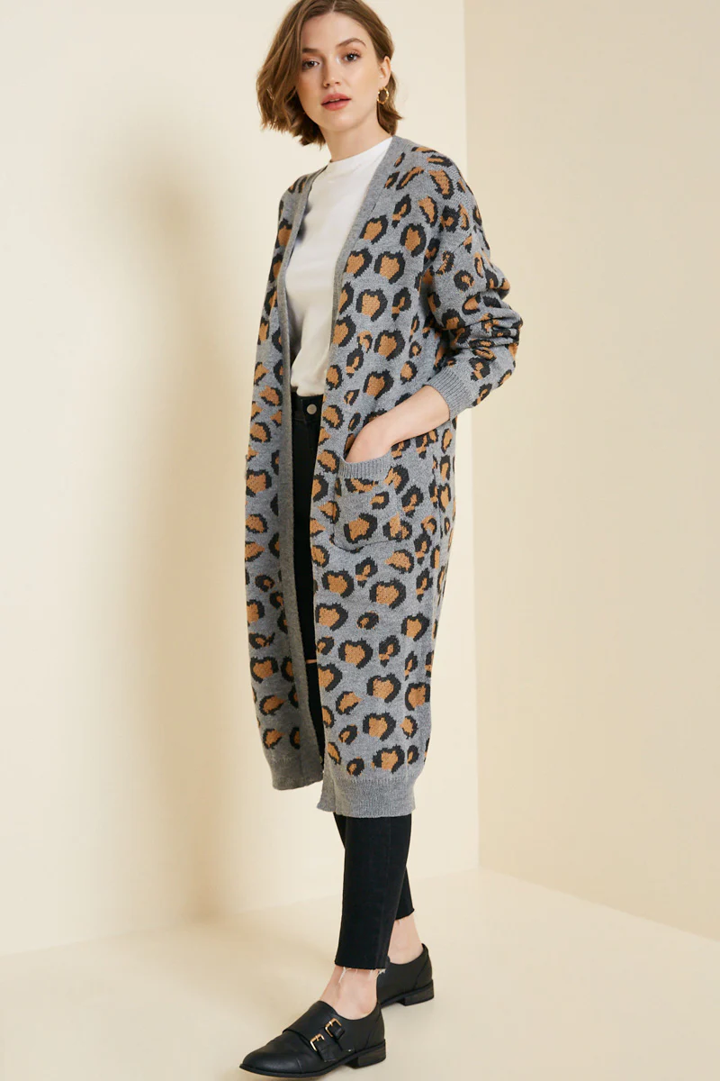 Leopard Knit Cardigan Duster - Image 8