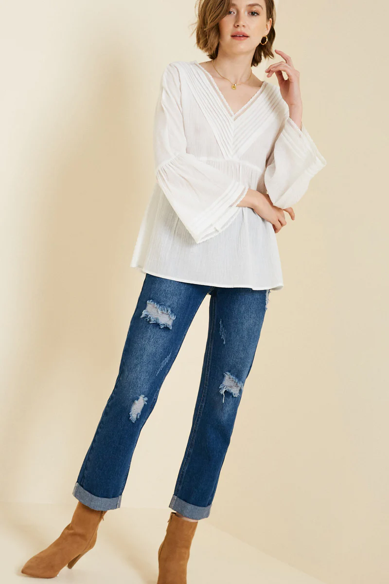Pintuck Empire Waist Blouse - Image 3