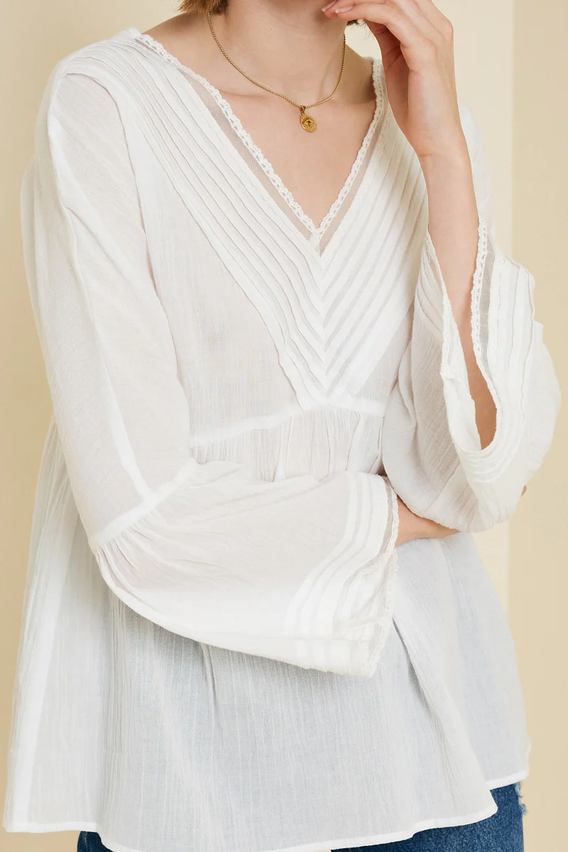 Pintuck Empire Waist Blouse - Image 4