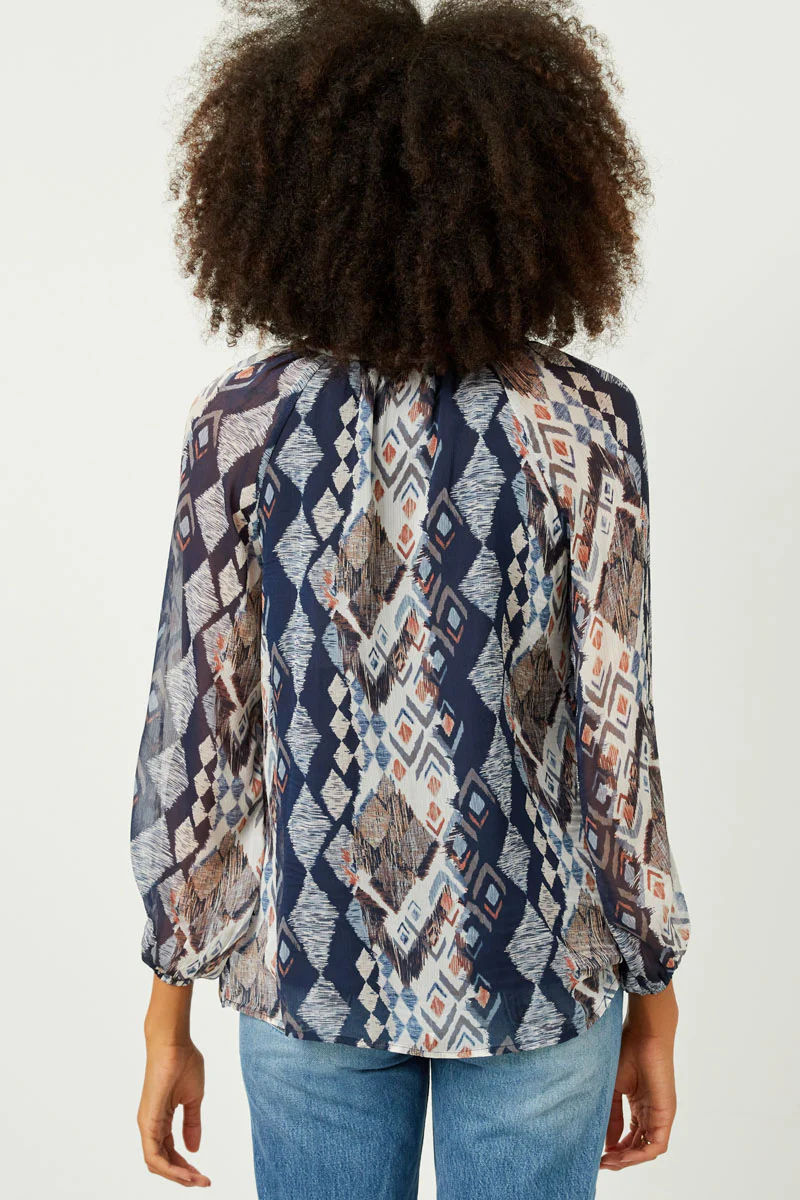 Printed Chiffon Tassel Top - Image 9