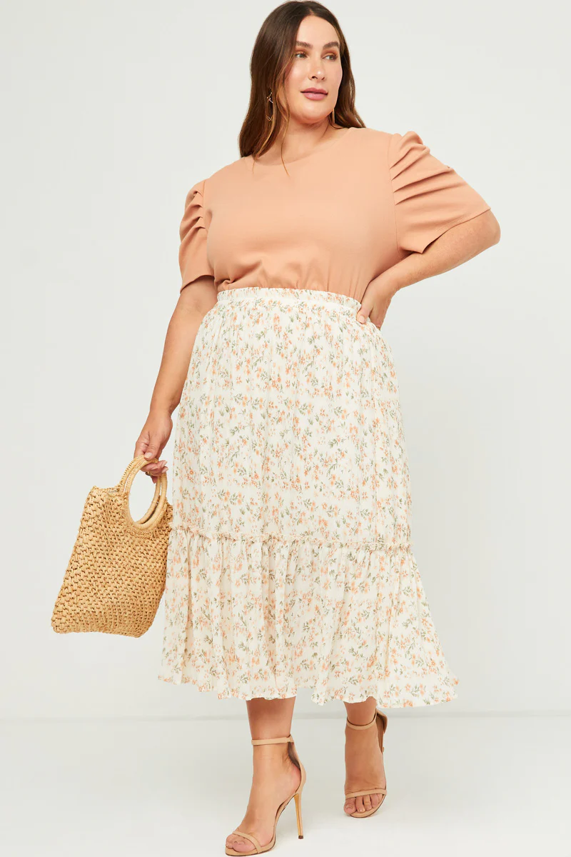 Ribbed Pleated Shoulder Puff Sleeve Top - Image 9