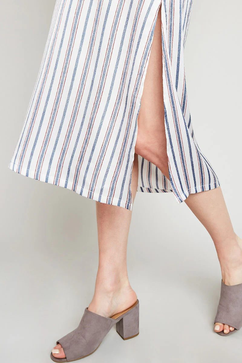 Sleeveless Stripe Midi Dress - Image 10