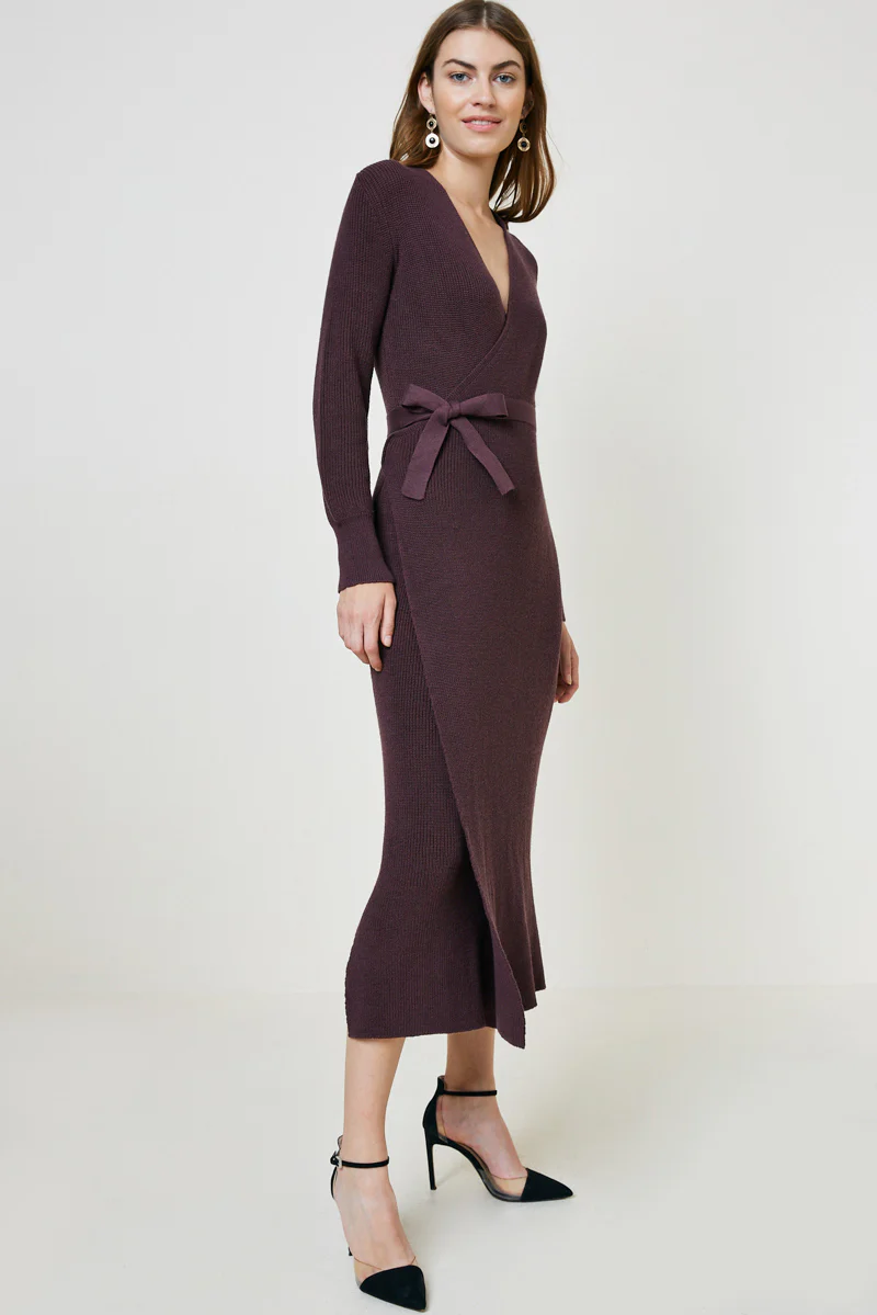 Sweater Wrap Maxi Dress - Image 3