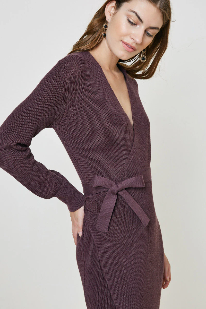 Sweater Wrap Maxi Dress - Image 4