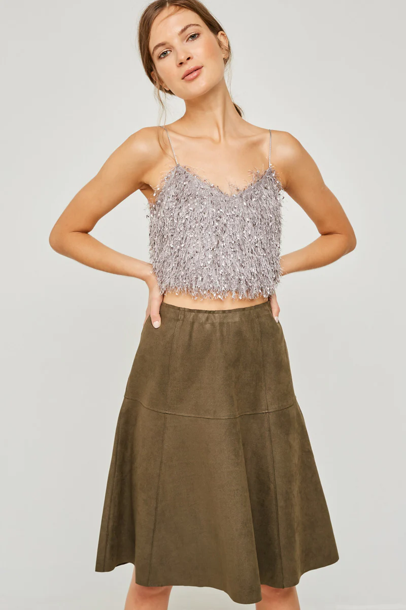 Textured V-Neck Cropped Tank - Image 4
